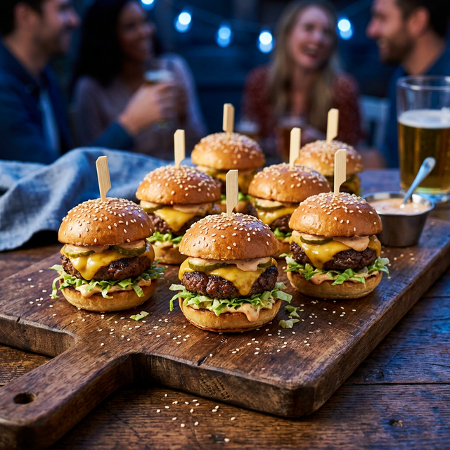 Big Mac Sliders on a platter